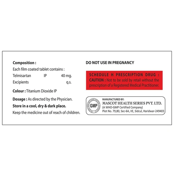 Telmend 40 Tablet