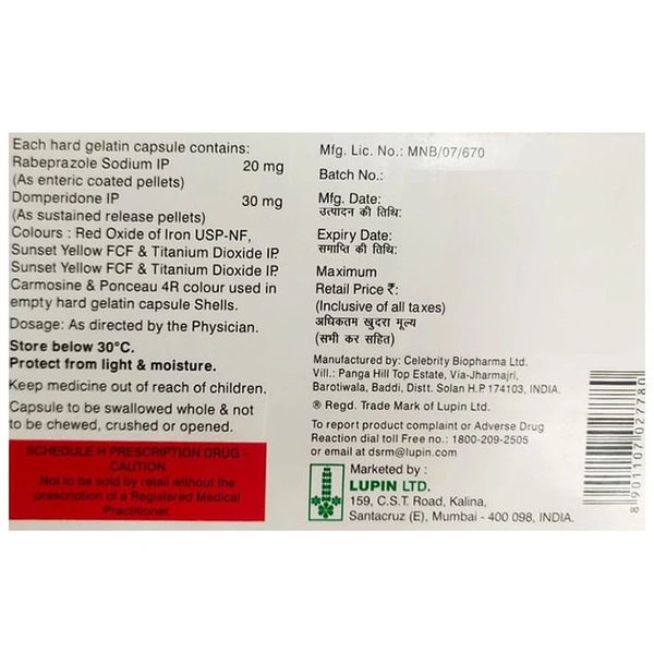 Wowrab D 30mg/20mg Tablet