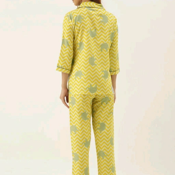 INAYA FASHIONABLE YELLOW PAJAMA - L