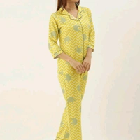 INAYA FASHIONABLE YELLOW PAJAMA - L