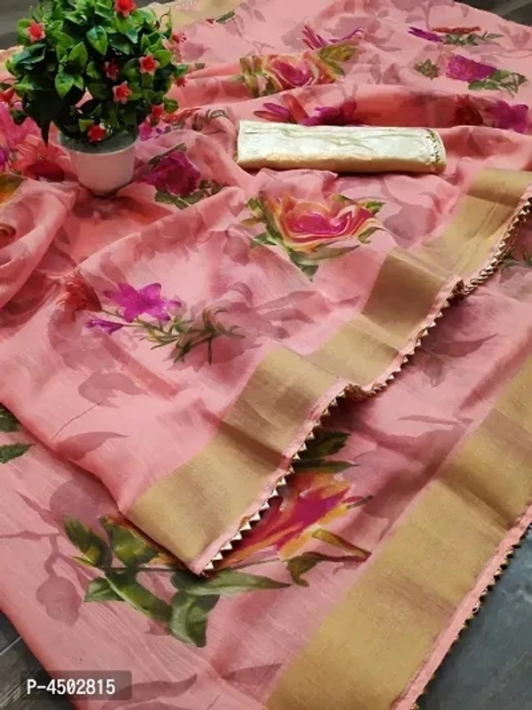 Linen Printed Saree  - 4 Similar Products Available