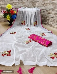 Linen Saree - Multi Colors Available