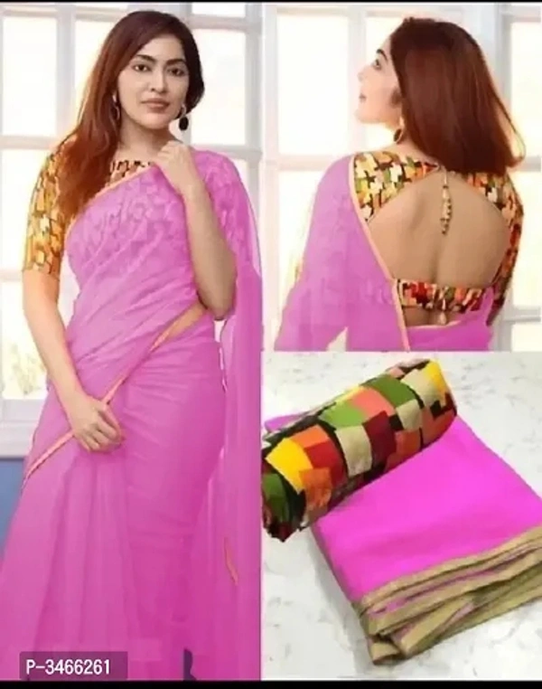 Georgette Saree - Multi Colors Available