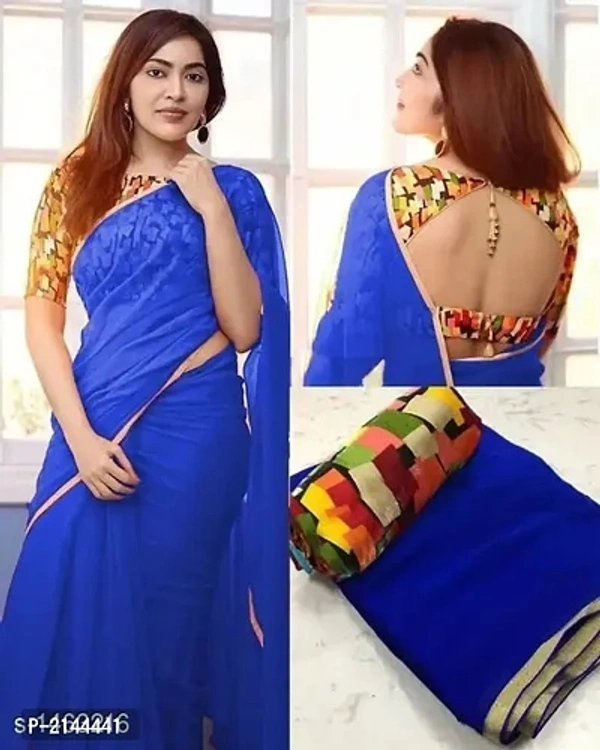 Georgette Saree - Multi Colors Available