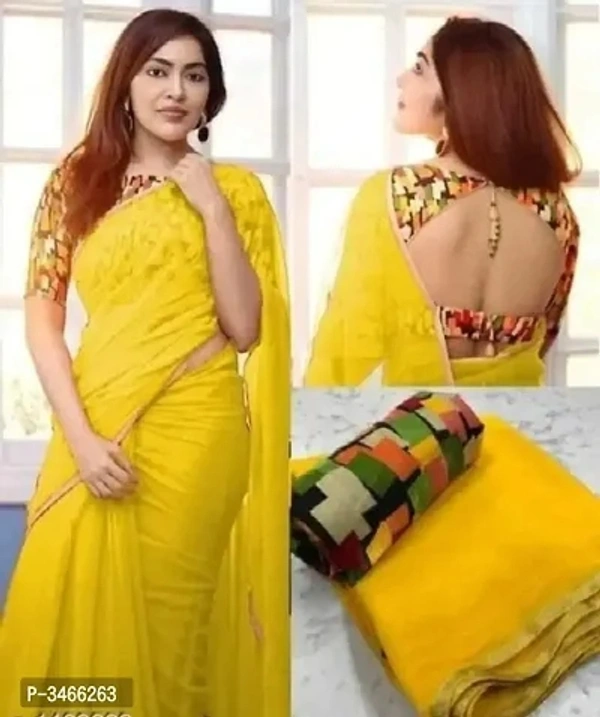 Georgette Saree - Multi Colors Available