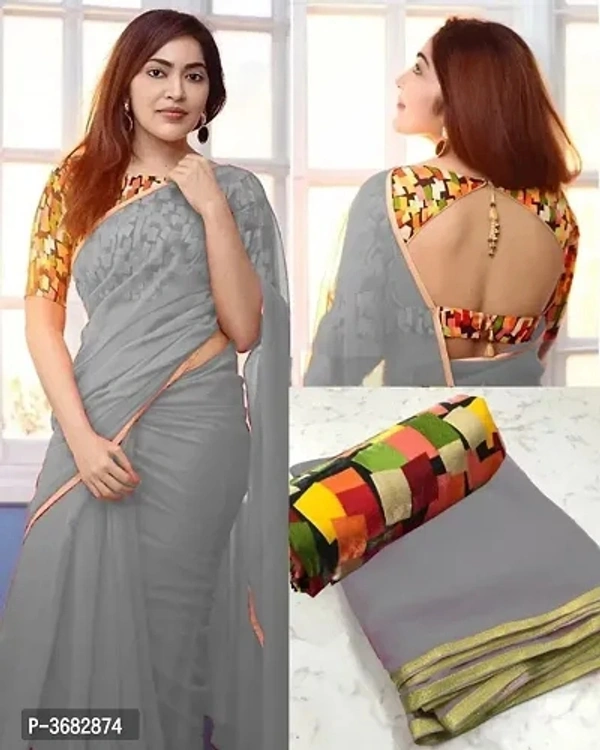 Georgette Saree - Multi Colors Available