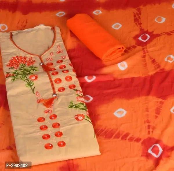 Satin Cotton Embroidered Dress Material 