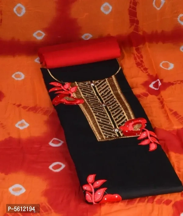 Satin Cotton Embroidered Dress Material 