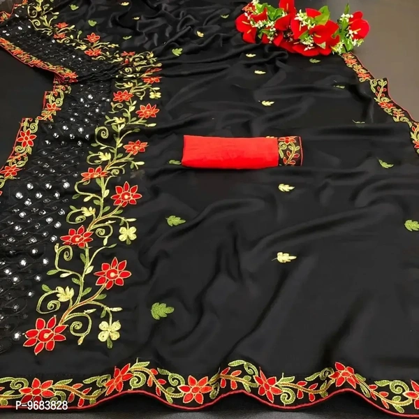 Chiffon Work Saree With Blouse Piece 