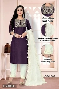 Cotton Embroided Kurta Pant Set - 5 Similar Products Available