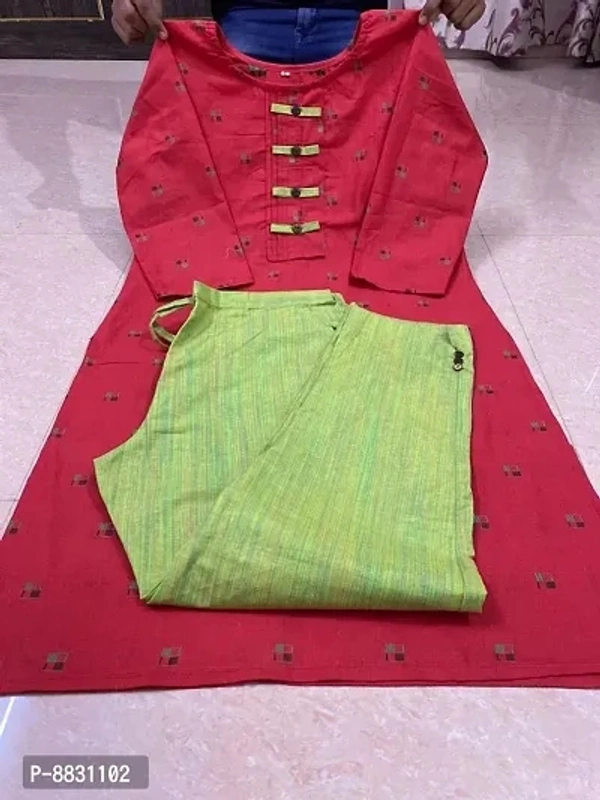 Cotton Blend Kurta Bottom Set - 3 Similar Products Available