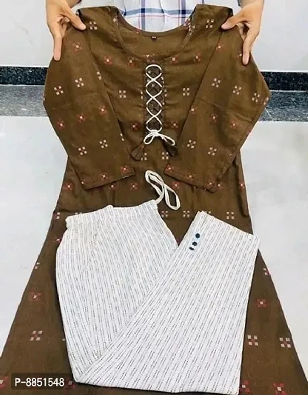 Cotton Blend Kurta Bottom Set - 3 Similar Products Available