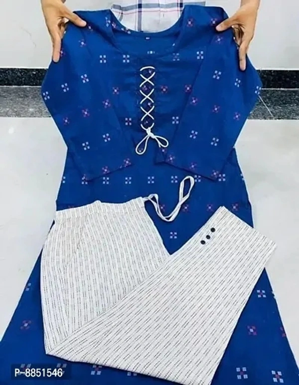 Cotton Blend Kurta Bottom Set - 3 Similar Products Available