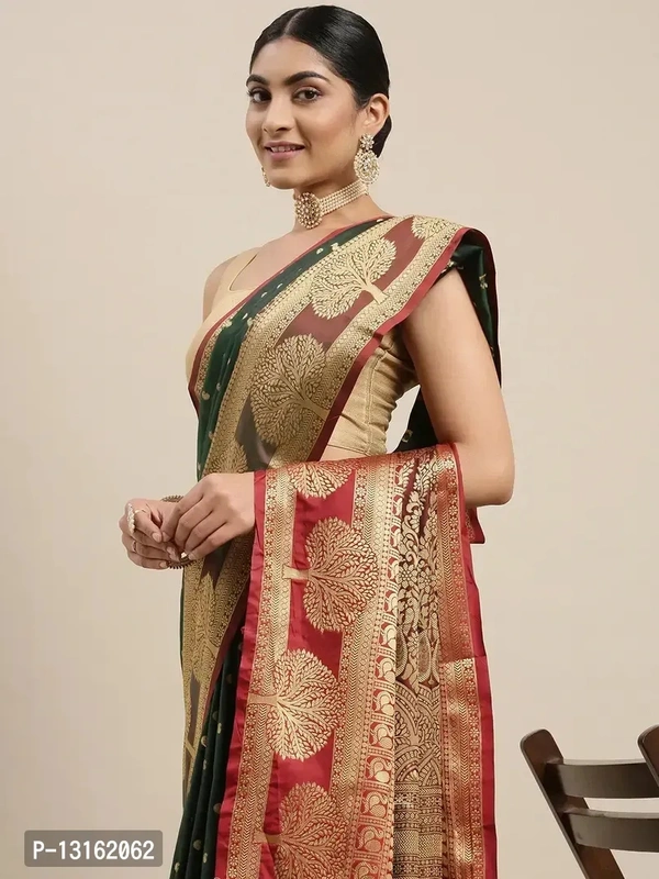 Banarasi Silk Saree With Unstitched Blouse Piece 