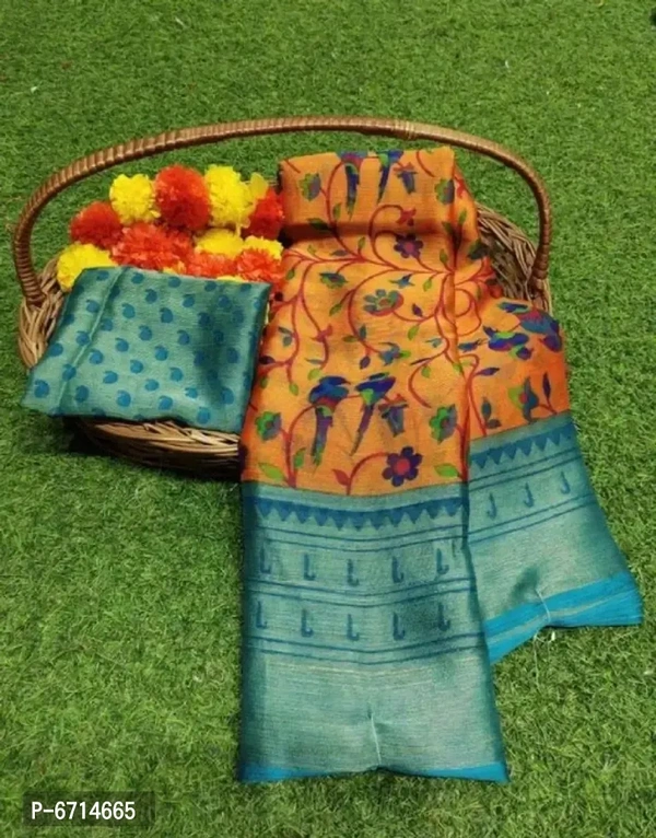 Chiffon Brasso Printed Sare With Blouse Piece 