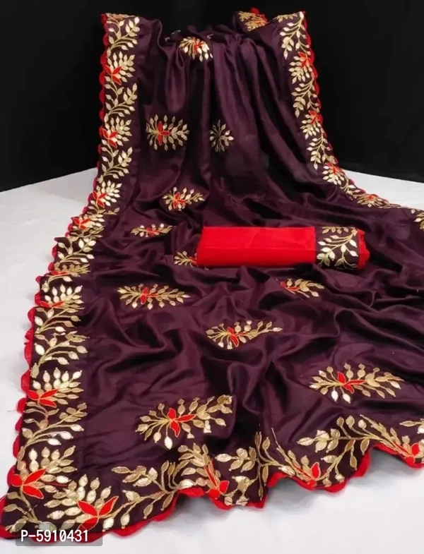 Art Silk Saree Embroidered With Blouse Piece 
