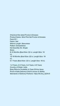 Girls Net Frock - 2-3y
