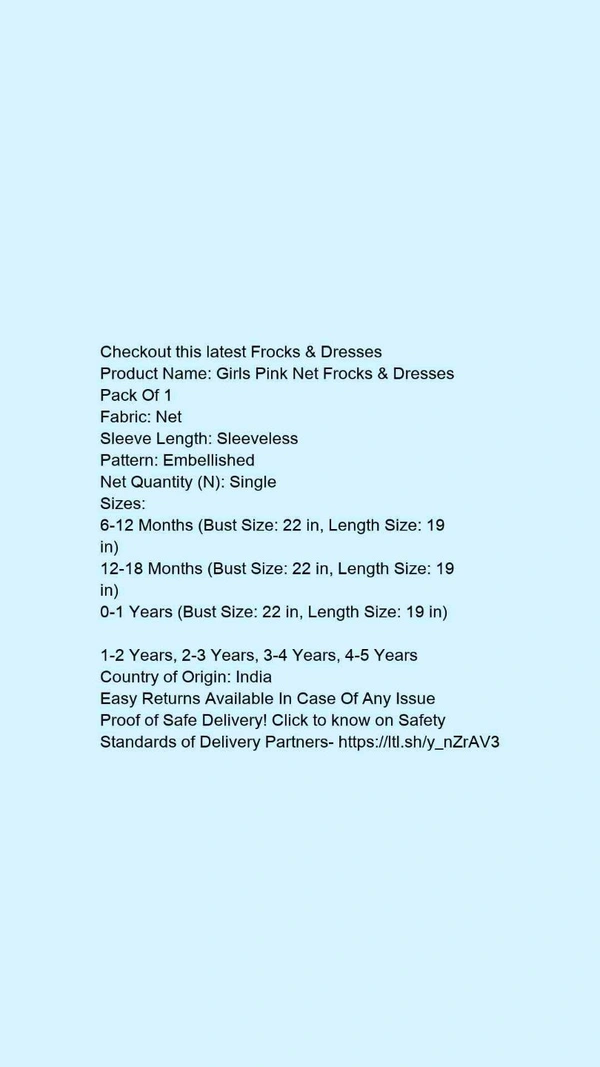 Girls Net Frock - 2-3y