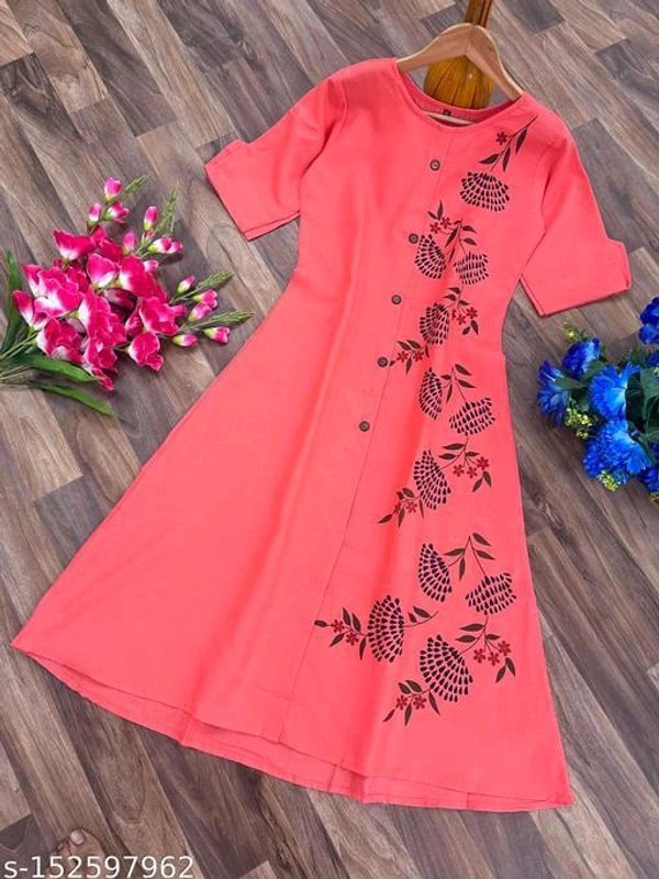  Cotton Slub Dijital Print Anarkali Kurti - Similar Products Available, S