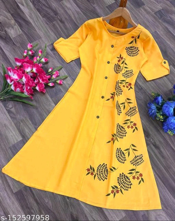  Cotton Slub Dijital Print Anarkali Kurti - Similar Products Available, S