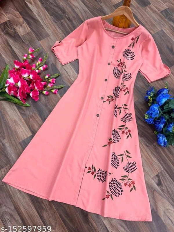  Cotton Slub Dijital Print Anarkali Kurti - Similar Products Available, S