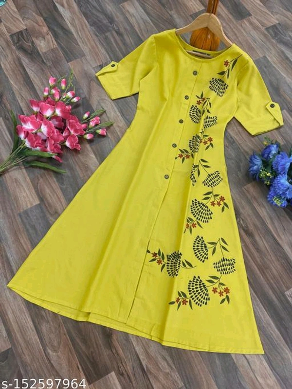  Cotton Slub Dijital Print Anarkali Kurti - Similar Products Available, S