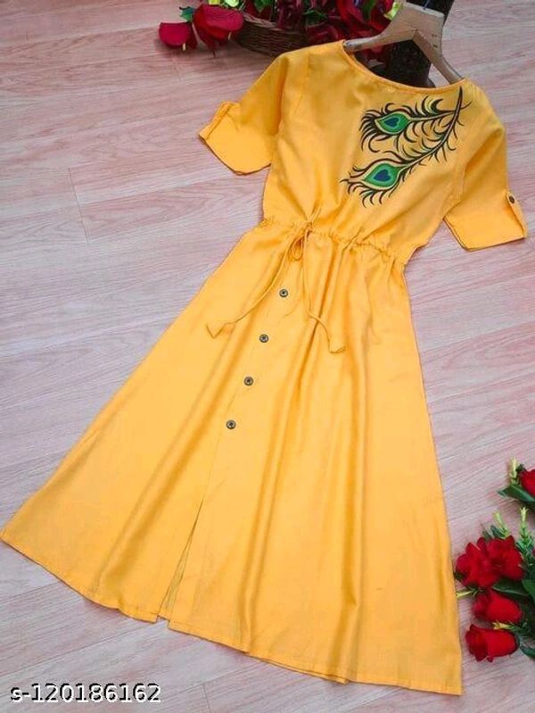 Cotton Slub Dijital Print Anarkali Kurti - Similar Products Available, l