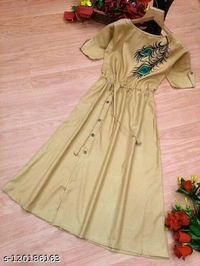 Cotton Slub Dijital Print Anarkali Kurti - Similar Products Available, l