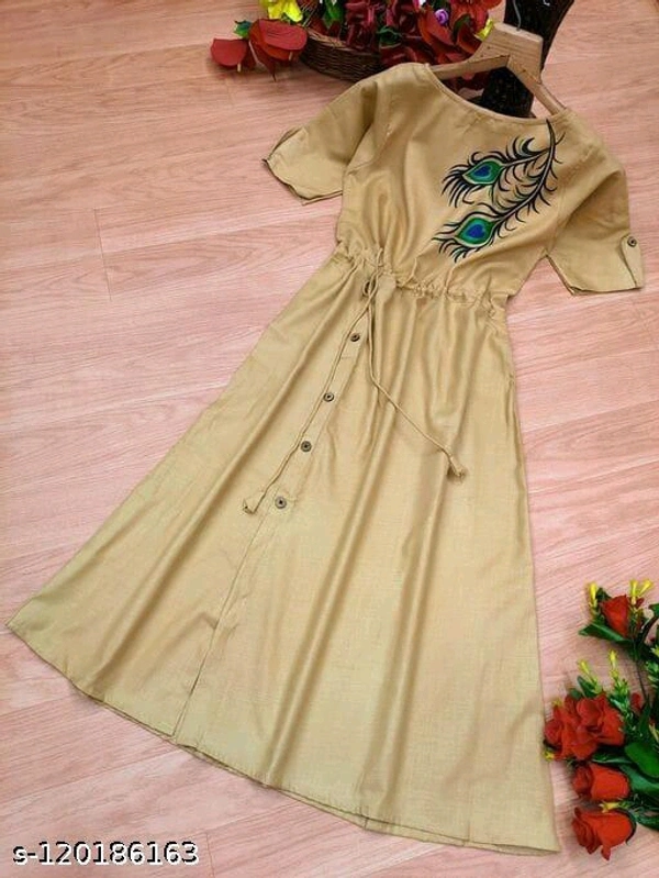 Cotton Slub Dijital Print Anarkali Kurti - Similar Products Available, l