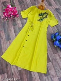 Cotton Slub Dijital Print Anarkali Kurti - Similar Products Available, l