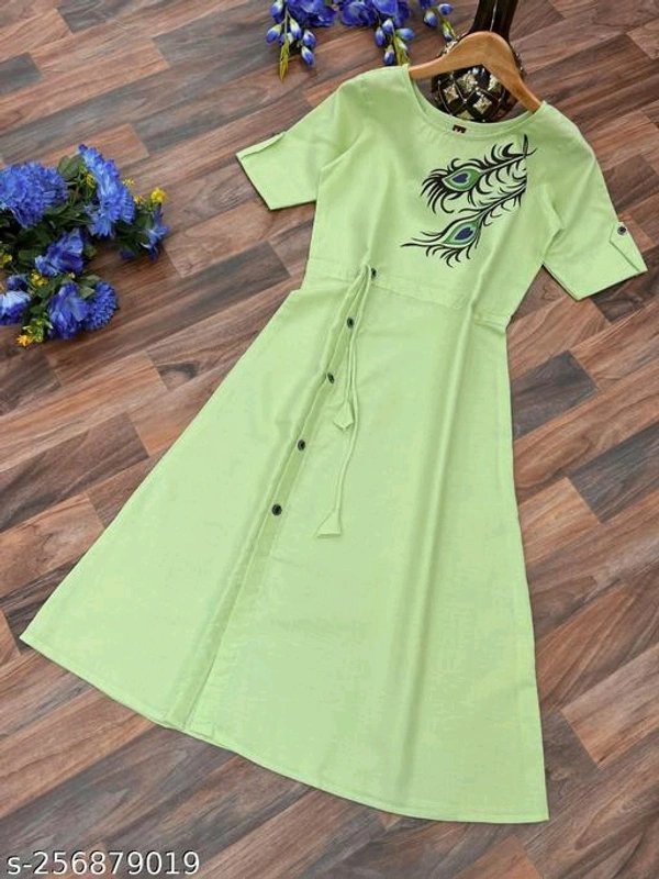Cotton Slub Dijital Print Anarkali Kurti - Similar Products Available, l
