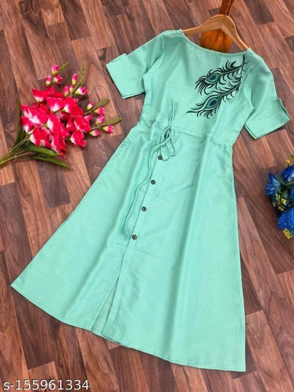 Cotton Slub Dijital Print Anarkali Kurti - Similar Products Available, l