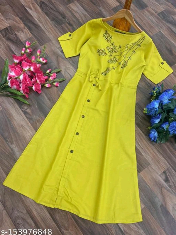 Designer Slub Cotton Fully Stitched Anarkali Kurti For Women - Similar Products Available, 2xl