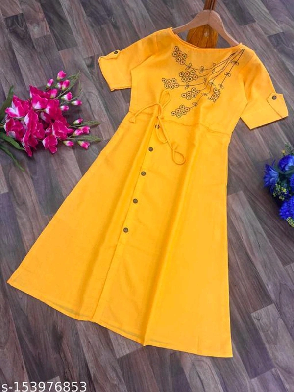 Designer Slub Cotton Fully Stitched Anarkali Kurti For Women - Similar Products Available, 2xl