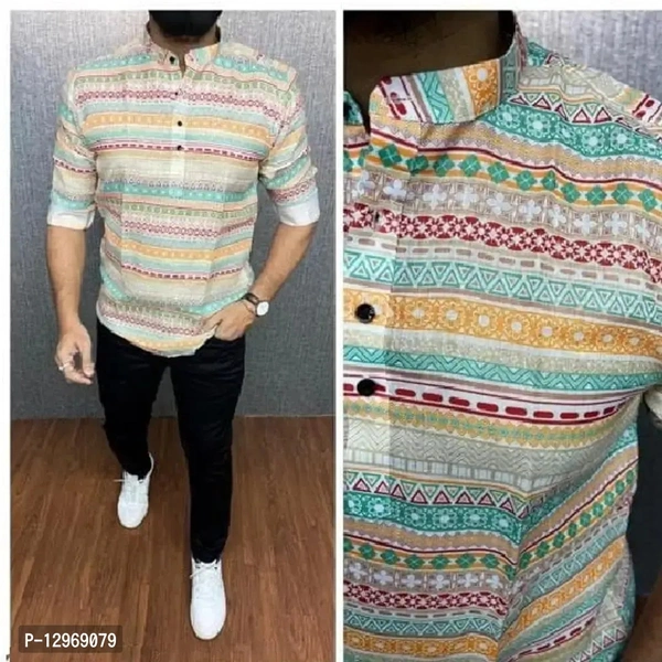 Fancy Cotton Kurta For Men - M