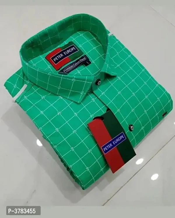 Cotton Checked Long Sleeves Slim Fit Shirt - 2Xl