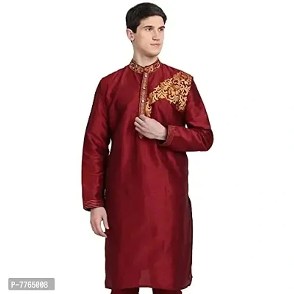 Men's Art Silk Kurta Top Only - Similar Products Available, S