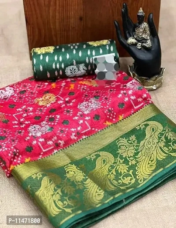 Cotton Printed Silk Saree