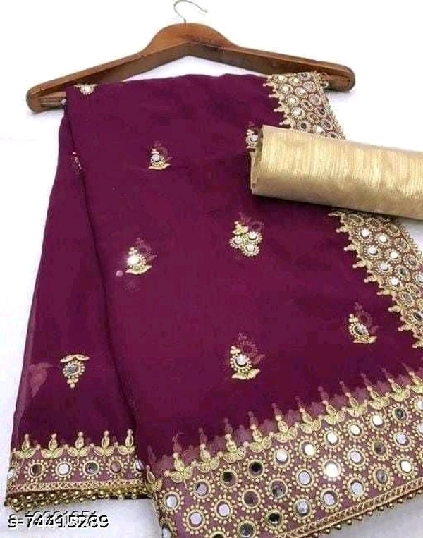 Georgette  Embroidered Saree - Similar Products Available