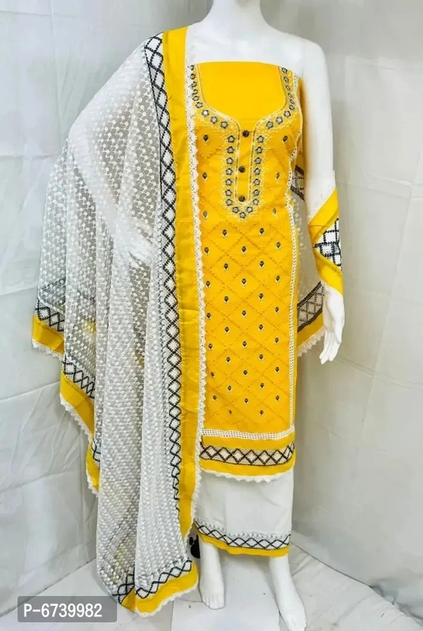 Cotton Dress Material With Dupatta  - Similar Products Available