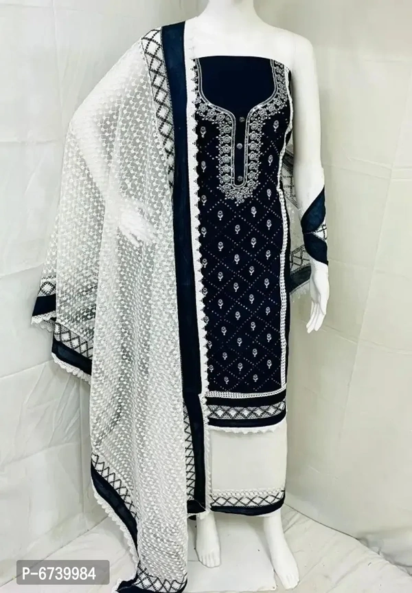 Cotton Dress Material With Dupatta  - Similar Products Available