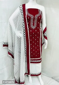 Cotton Dress Material With Dupatta  - Similar Products Available
