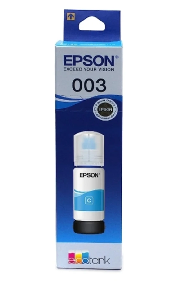 Epson 003 65ml Ink Bottle (Cyan) Compatible With : L3110 /L3101/ L3150 / L4150 / L4160 / L6160 / L6170 / L6190 Epson Printer Models - 1 PCS