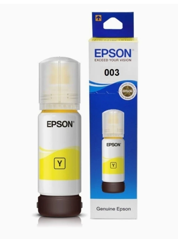 Epson 003 65ml Ink Bottle (Yellow) - Compatible With : L3110 /L3101/ L3150 / L4150 / L4160 / L6160 / L6170 / L6190 Epson Printer Models - 1 PCS