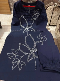 KDJ 5955 Dori embroidery work Cotton Suit Set - XL-42