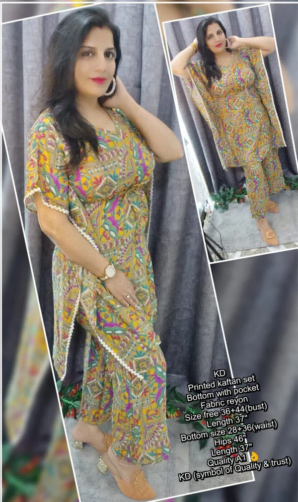 KD Jaipuri print kaftan look cordset  - 38