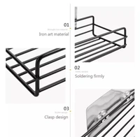 1 Layer Bath Metal Rack - 1 Pcs, Black