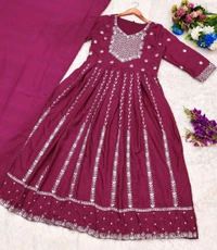 DSS 5636 Embroidery dress This chinnon Anarkali with 
Jari Embroidery work  - S-36