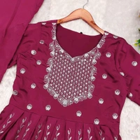 DSS 5636 Embroidery dress This chinnon Anarkali with 
Jari Embroidery work  - M-38