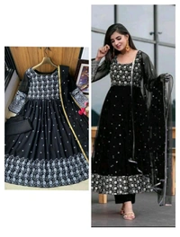 SF5 5639 RAYON Cotton *Kurtis pant duppta*
 *Embroidery work and with less* - M-38